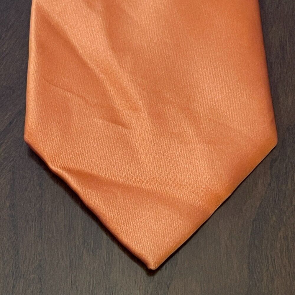 Geoffrey Beene Orange Hand Made 100% Polyester Men’s Neck Tie Made In China